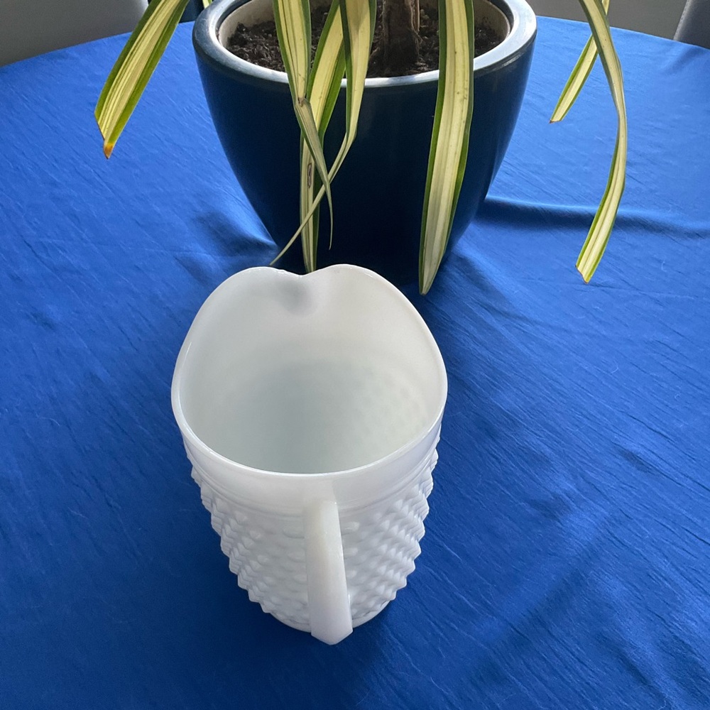 Vintage Anchor Hoking hobnail white pitcher